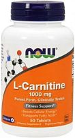L-Carnitine 1000 мг (Л-Карнитин Тартрат) 50 таб (Now Foods)