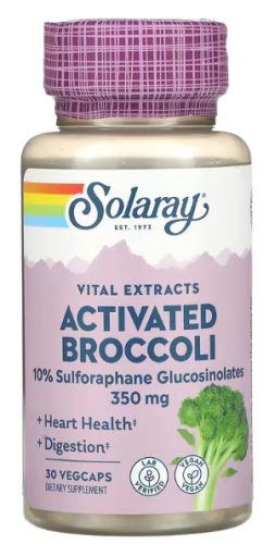 Activated Broccoli 350 mg (10% Sulforaphane Glucosinolates) 30 вег капсул (Solaray)