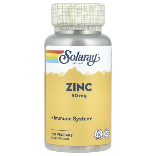 Solaray Цинк (Zinc) 50 мг. 100 растительных капсул