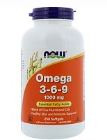 Now Foods Omega 3-6-9 1000 мг. (Омега 3-6-9) 250 мягких капсул