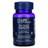 Life Extension Super Ubiquinol CoQ10 with Enhanced Mitochondrial Support (Суперубихинол коэнзим Q10 с улучшенной поддержкой митохондрий) 100 мг. 60 мягких капсул