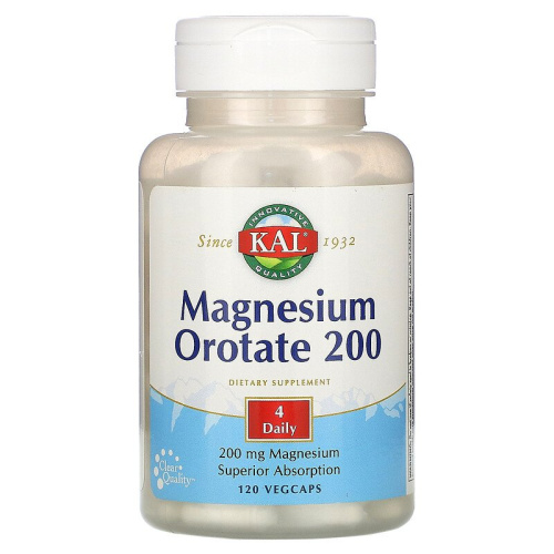 Magnesium Orotate 200 мг (Оротат магния) 120 вег капсул (KAL) фото 3