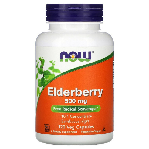 Now Foods Бузина (Elderberry) 500 мг. 120 вегетарианских капсул