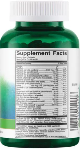 Multi High Potency (Мультивитамины) 120 мягких капсул (Swanson)  фото 2