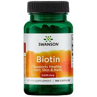 Biotin 5000 мкг (Биотин) 100 капсул (Swanson)