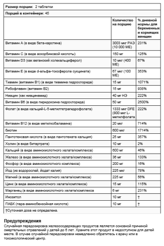 Ultra Prenatal Multivitamin (Ультрапренатальные поливитамины) 90 таблеток (NaturesPlus) фото 3