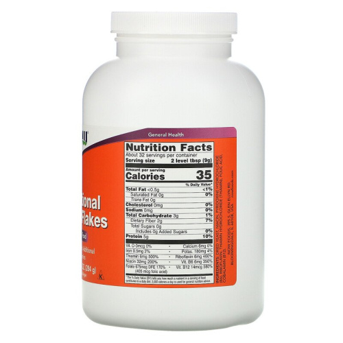 Now Foods Пищевые дрожжевые хлопья (Nutritional Yeast Flakes) 284 г. фото 2