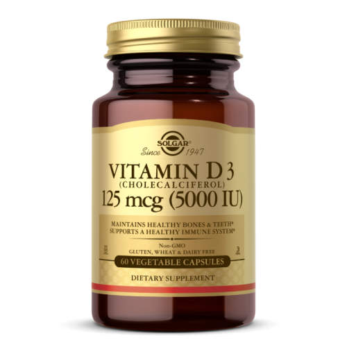 Vitamin D3 (Витамин Д3) 125 мкг (5000 IU) 60 вегетарианских капсул (Solgar)