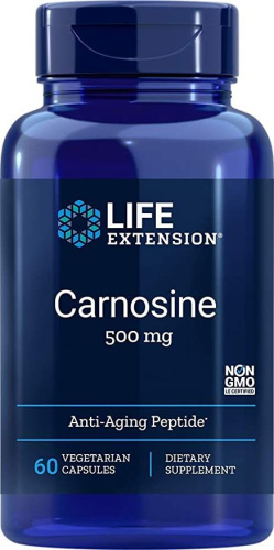 Life Extension Carnosine (Карнозин) 500 мг. 60 растительных капсул