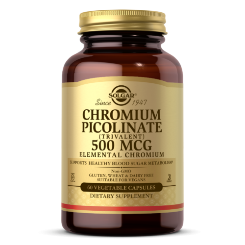 Chromium Picolinate 500 мкг (Пиколинат хрома) 60 растительных капсул (Solgar) Chromium Picolinate 500 мкг (Пиколинат хрома) 60 растительных капсул (Solgar)