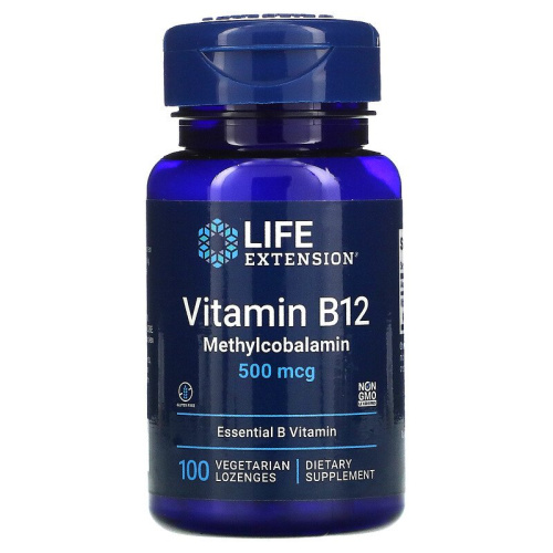 Life Extension Vitamin B12 Methylcobalamin (Витамин B12 Метилкобаломин) 500 мкг. 100 пастилок