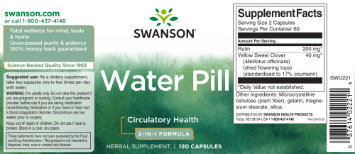 Water Pill 20 mg 120 капсул (Swanson) фото 2
