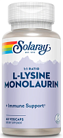 L-Lysine Monolaurin 500 mg 1:1 RATIO (L-Лизин 500 мг Монолаурин 500 мг) 60 вег капсул (Solaray)
