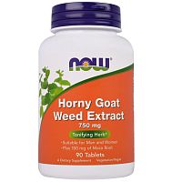 Now Foods Horny Goat Weed Extract (Экстракт горянки) 750 мг. 90 таблеток