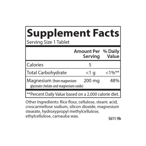 Chelated Magnesium Glycinate 200 mg (хелат магний глицинат 200 мг) 180 таблеток (Carlson Labs) фото 2