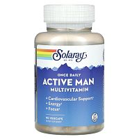 Мультивитамины для мужчин Once Daily ACTIVE MAN 90 растительных капсул (Solaray)