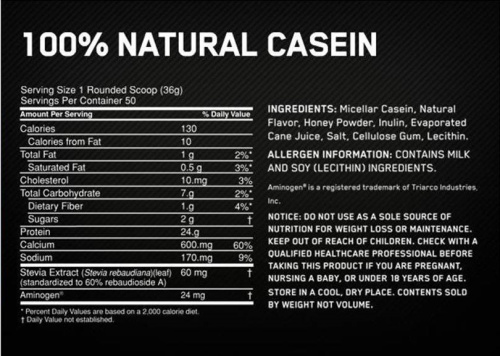 Протеин Optimum Nutrition 100% Casein Protein 1800 гр. (4lb) фото 2