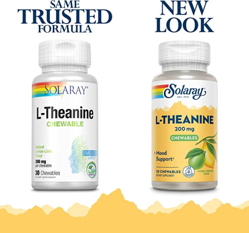 L-Theanine 200 mg Chewables (L-Теанин 200 мг) 30 жевательных таблеток (Solaray) фото 2
