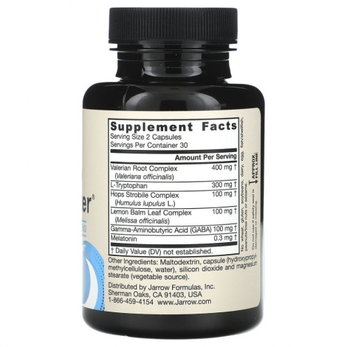 Jarrow Formulas Vegan Sleep Optimizer (Оптимизатор сна) 60 растительных капсул фото 2