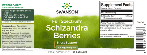 Schizandra Berries 525 mg Full Spectrum (Ягоды Лимонника 525 мг) 90 капсул (Swanson) фото 3