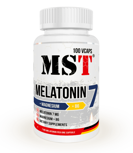 Melatonin 7 мг Magnesium B6 (Мелатонин, магний, витамин B6) 100 вег капсул (MST)