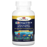 Kids Omega-3 Fish Oil (Рыбий жир Омега-3 для детей) 60 мягких капсул (Oslomega)