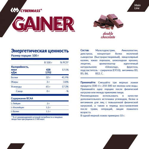 Пробник Gainer (Гейнер) 50 грамм (CYBERMASS)