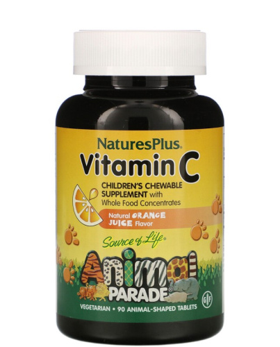 Vitamin C Animal Parade (Детский Витамин C) 90 таблеток (NaturesPlus) фото 2