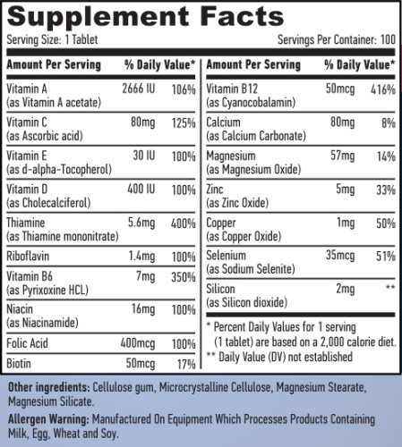 Basic Adult Multivitamin (Базовые Мультивитамины) 100 таблеток (Haya Labs) фото 2