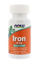 Now Foods Iron (Железо) 18 мг. 120 растительных капсул