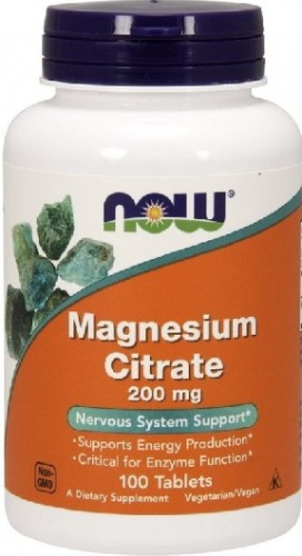 Magnesium Citrate 200 мг (Цитрат магния) 100 таблеток (Now Foods)