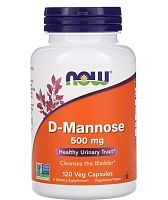 Now Foods D-Mannose 500 мг. (D-Манноза) 120 растительных капсул