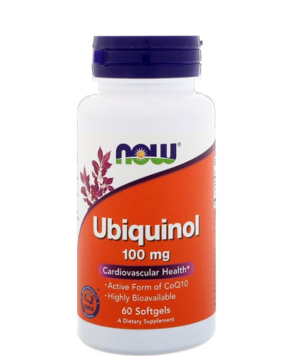 Now Foods Убихинол (Ubiquinol) 100 мг. 60 гелевых капсул