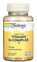 Solaray Time Release Vitamin B-Complex 75 (Комплекс с витаминами группы B медленного высвобождения) 100 растительных капсул