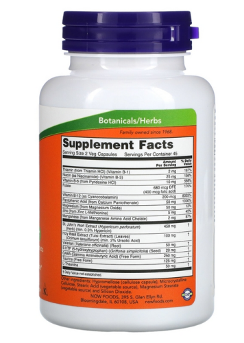 Now Foods Mood Support со зверобоем (Поддержка настроения) 90 растительных капсул фото 2