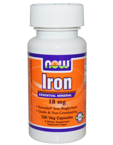 Now Foods Iron (Железо) 18 мг. 120 растительных капсул фото 3