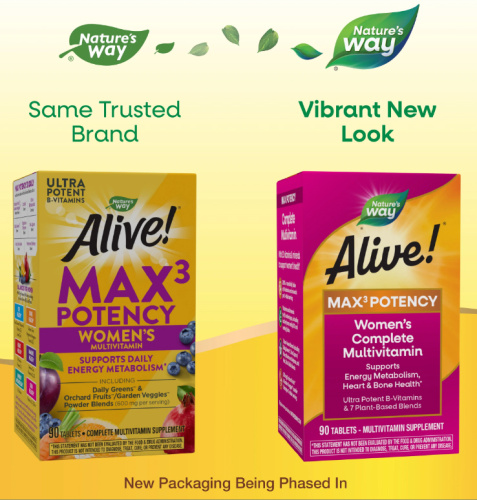 Alive! Max3 Potency Women's (мультивитамины для женщин) 90 таблеток (Nature's Way) фото 3
