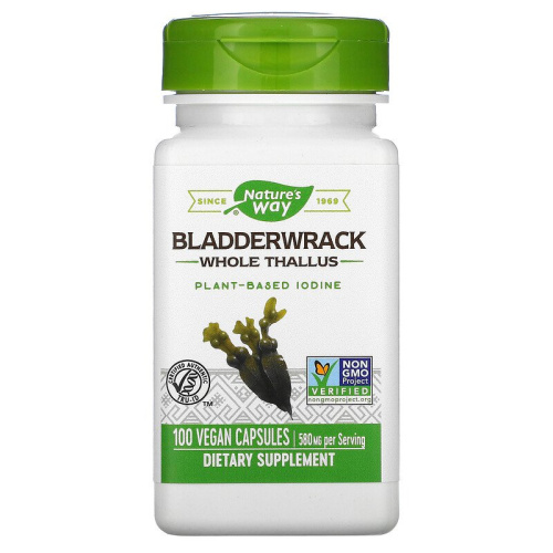 Bladderwrack 580 мг (Ламинария) 100 веган капсул (Nature's Way)