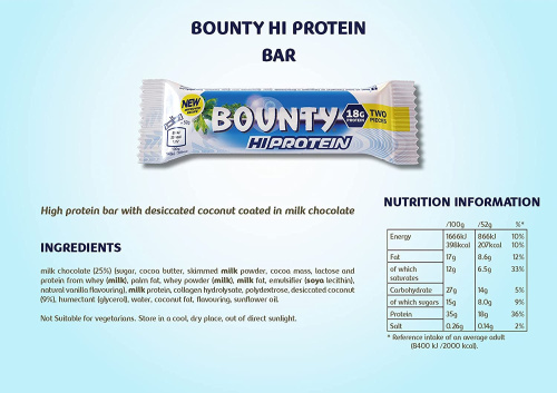 Bounty HiProtein Bar 52 гр (Mars Incorporated) фото 3
