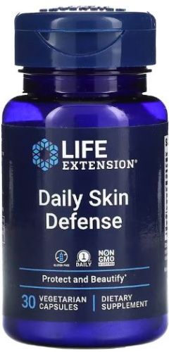 Life Extension Daily Skin Defense (Ежедневная защита кожи) 30 растительных капсул