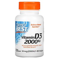 Vitamin D3 2000 IU 180 капсул (Doctor`s Best)