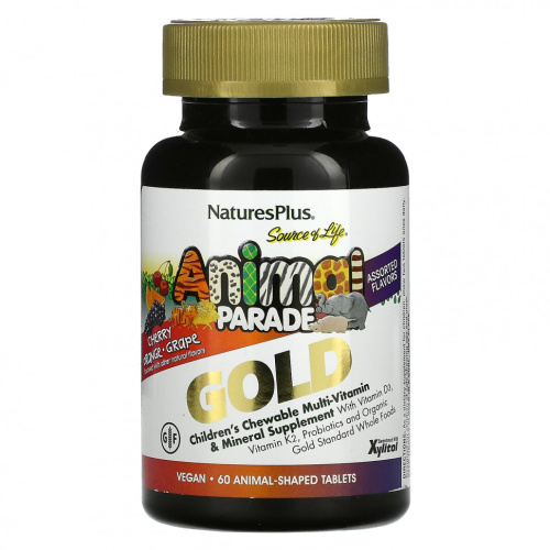 Animal Parade Gold (Мультивитамины для детей) ассорти 60 таблеток (NaturesPlus) фото 2