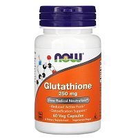Now Foods Глутатион (Glutathione) 250 мг. 60 вегетарианских капсул