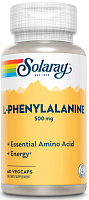 Solaray L-Phenylalanine Free Form (L-Фенилаланин) 500 мг. 60 растительных капсул