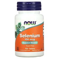 Now Foods Selenium Yeast-Free (Селен без дрожжей) 100 мкг. 100 таблеток