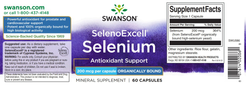 Selenium 200 mcg Selenoexcell (Селен 200 мкг) 60 капсул (Swanson) фото 2