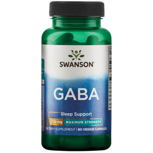 GABA 750 mg (ГАМК 750 мг) 60 вег капсул (Swanson)