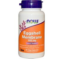 Now Foods Мембрана яичной скорлупы (Eggshell Membrane) 500 мг. 60 растительных капсул