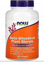 Now Foods Beta-Sitosterol Plant Sterols (Бета-Ситостерол, Комплекс растительных стеролов) 1000 мг. 180 мягких капсул