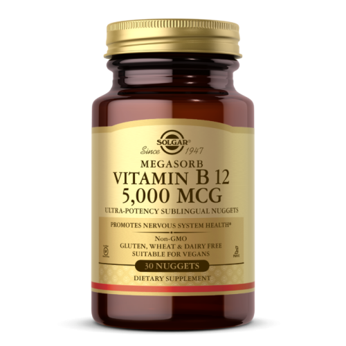 Megasorb Vitamin B 12 5000 mcg Sublingual (Витамин B-12 5000 мкг) 30 жев. таблеток (Solgar)